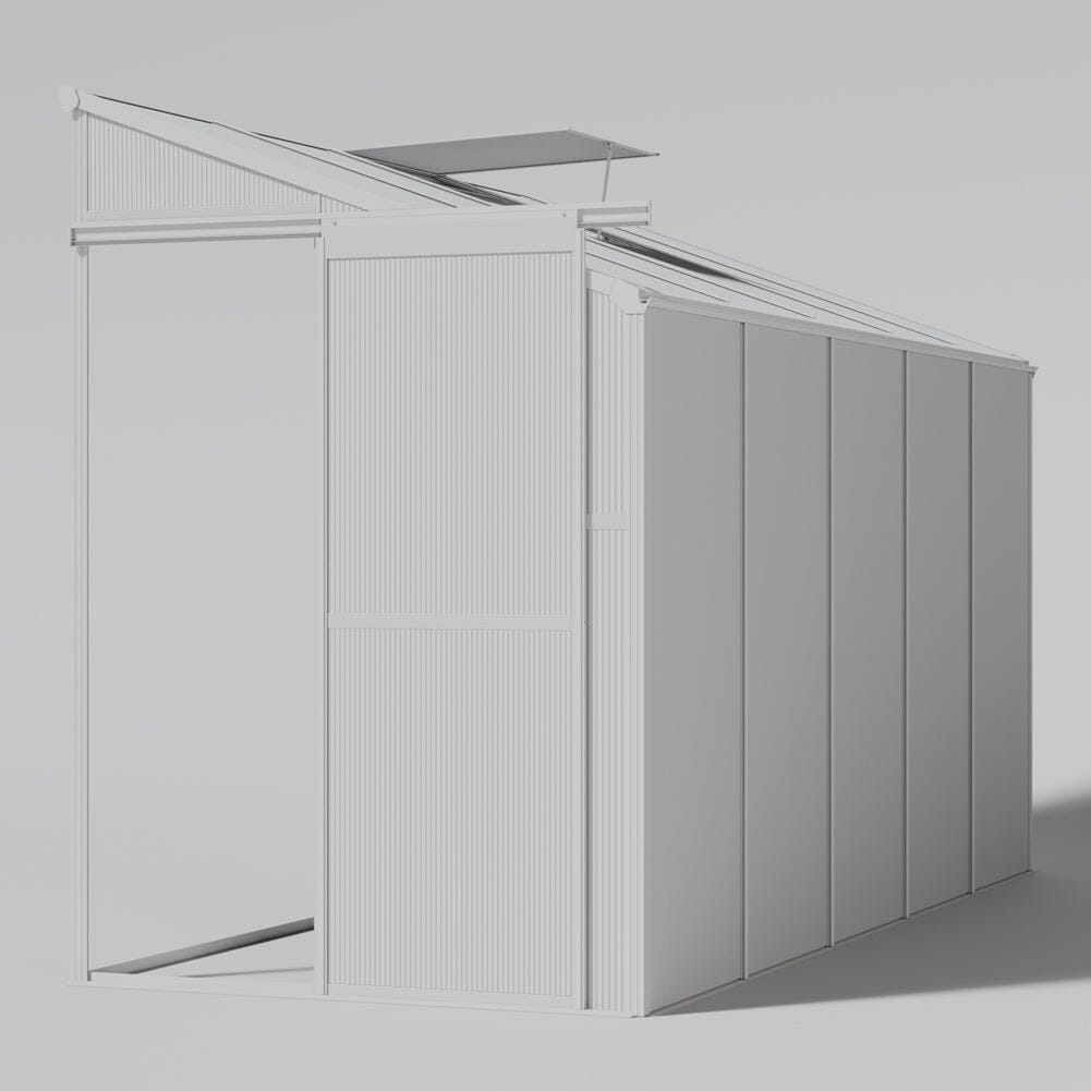 Livingandhome Lean-to Aluminum Greenhouse with Sliding Door, PM1041PM1042 Living and Home 