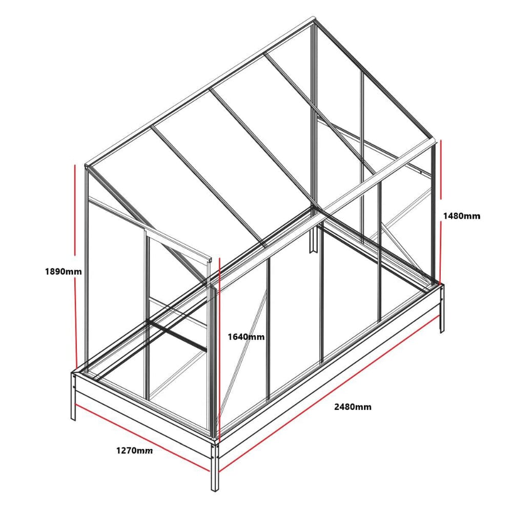 Livingandhome Lean-to Aluminum Greenhouse with Sliding Door, PM1041PM1042 Living and Home 