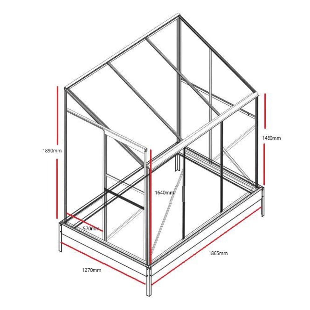 Livingandhome Lean-to Aluminum Greenhouse with Sliding Door, PM1041PM1042 Living and Home 