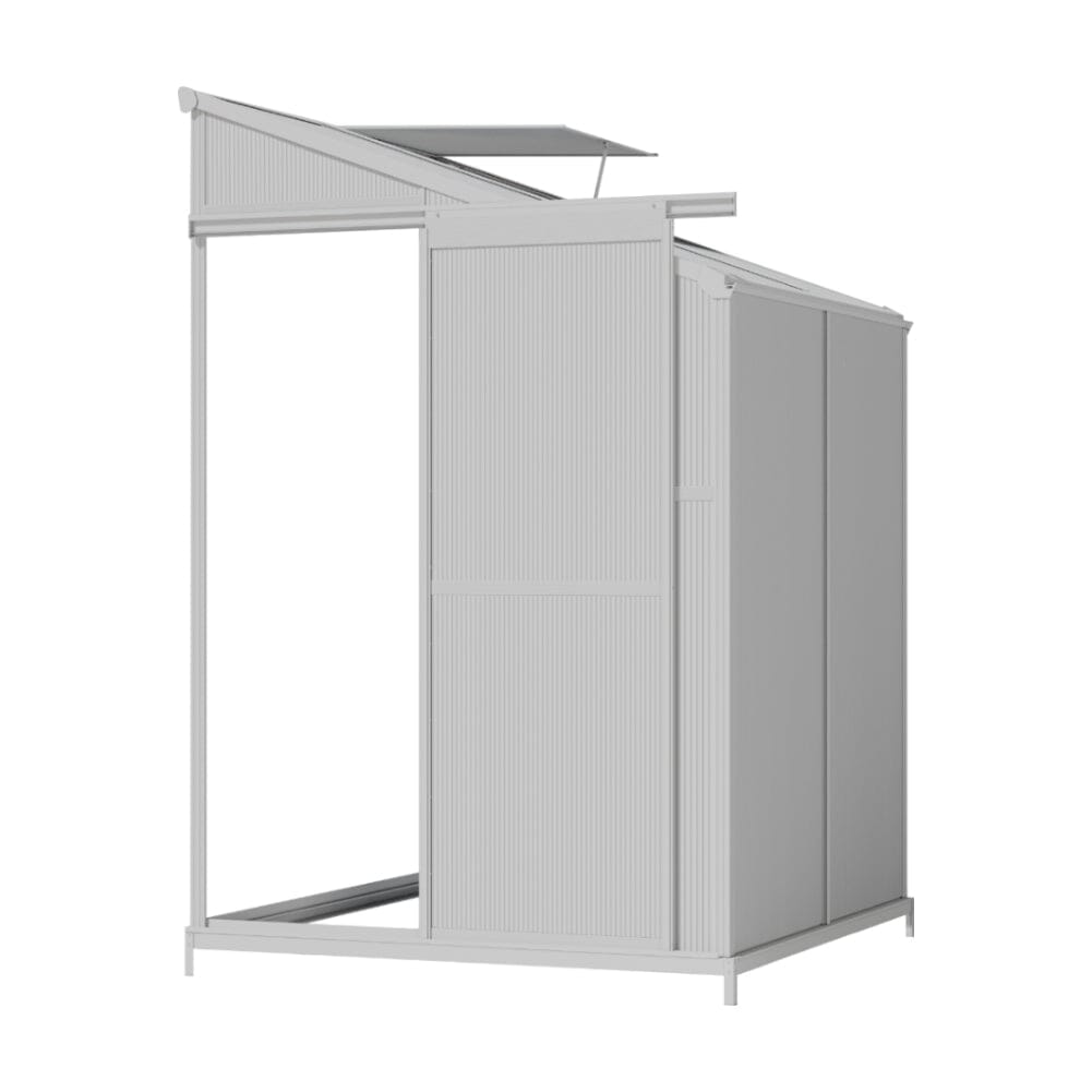 Livingandhome Lean-to Aluminum Greenhouse with Sliding Door, PM1041PM1042 Living and Home 