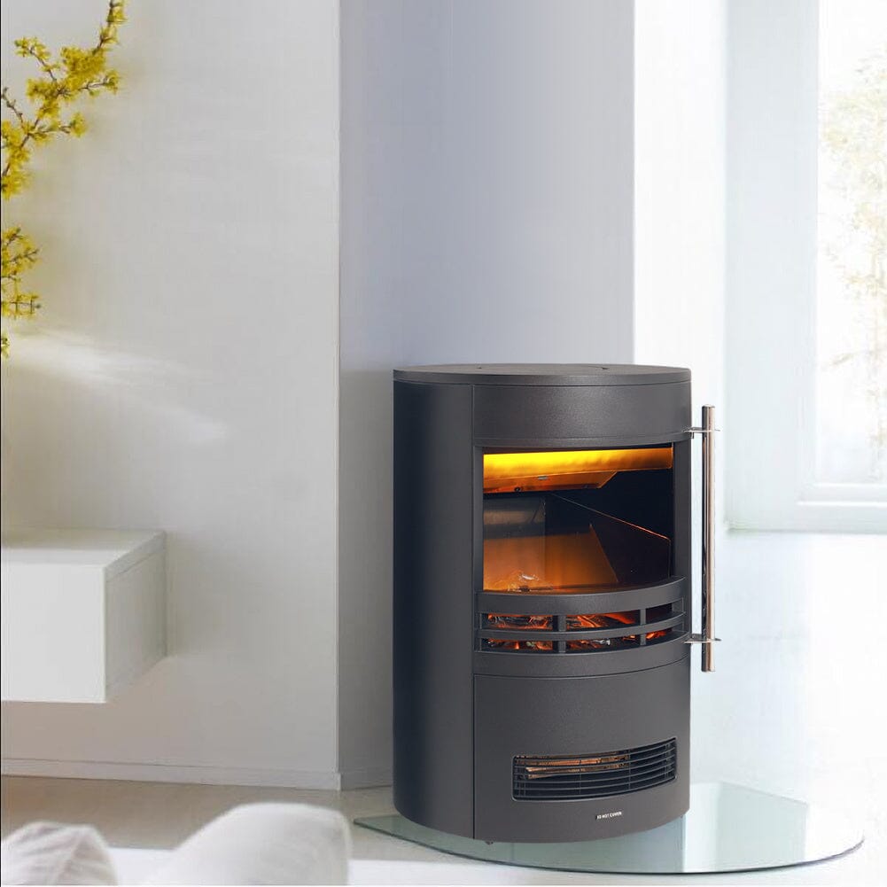 Freestanding Electric Fireplace with 3D Log Flames Living and Home 