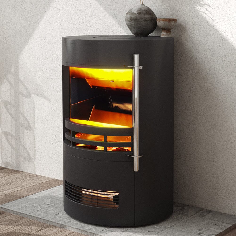 Freestanding Electric Fireplace with 3D Log Flames Living and Home 
