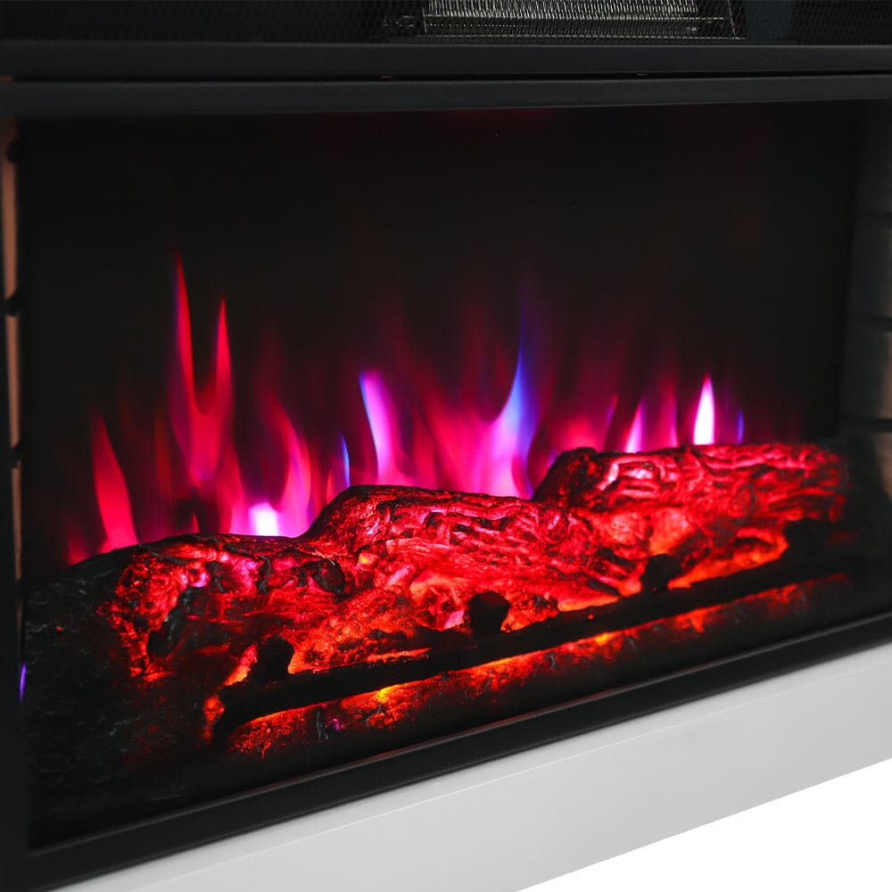 Contemporary Wooden Electric Fireplace Mantel with Remote Control Living and Home 
