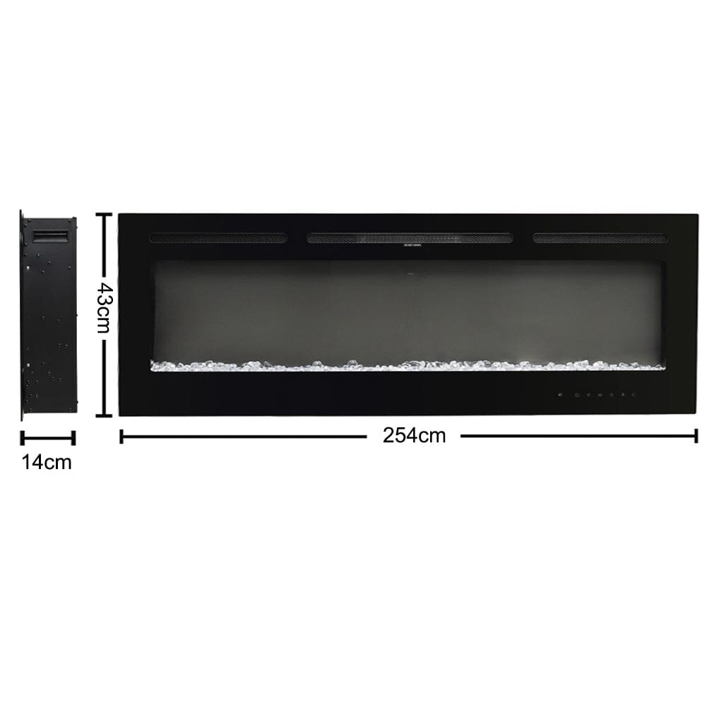 Recessed/Wall Mounted Electric Fireplace Adjustable Flame with Remote Living and Home 