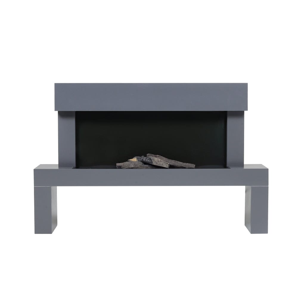 Dark Grey Freestanding Electric Fireplace with Stand Living and Home 