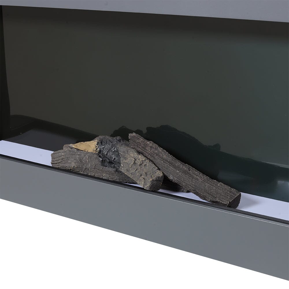 Dark Grey Freestanding Electric Fireplace with Stand Living and Home 