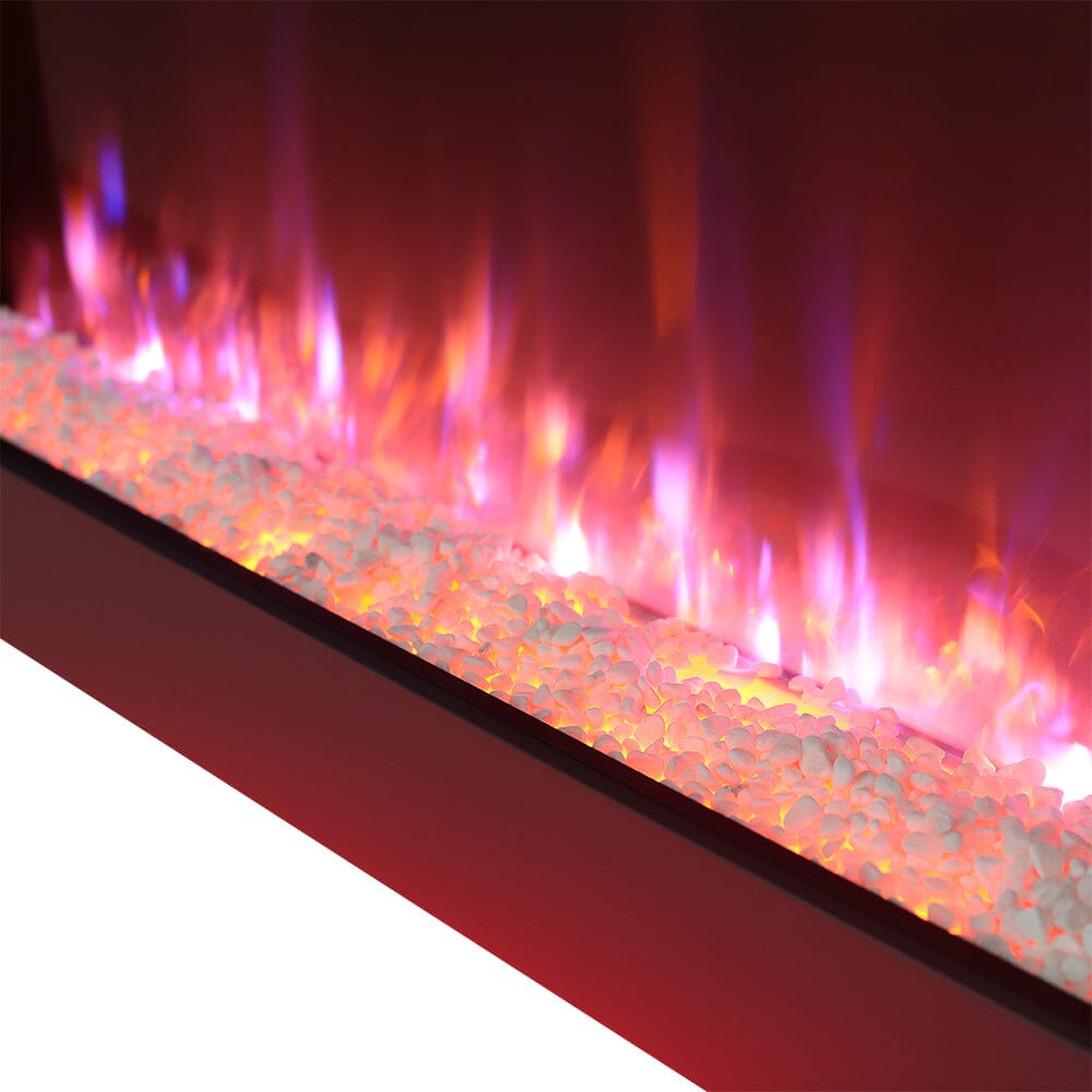 Dark Grey Freestanding Electric Fireplace with Stand Living and Home 