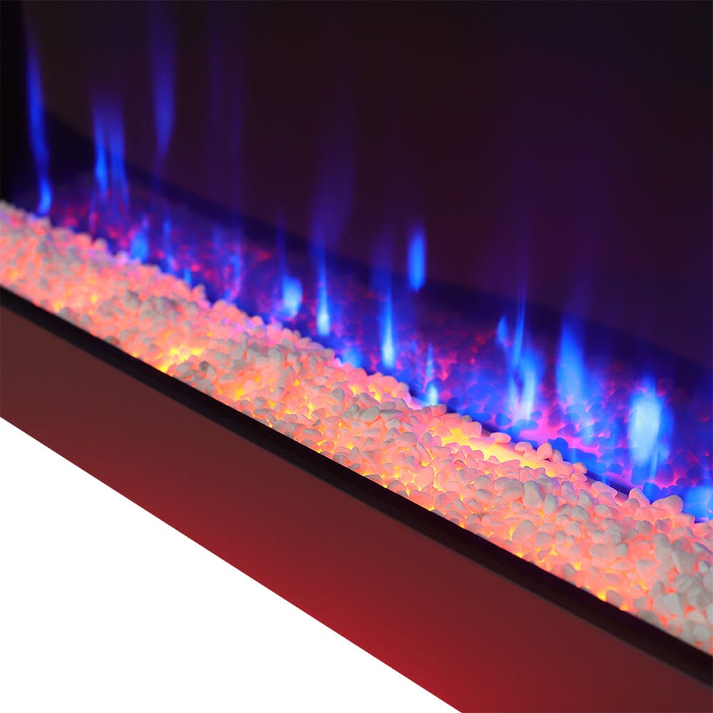 Dark Grey Freestanding Electric Fireplace with Stand Living and Home 