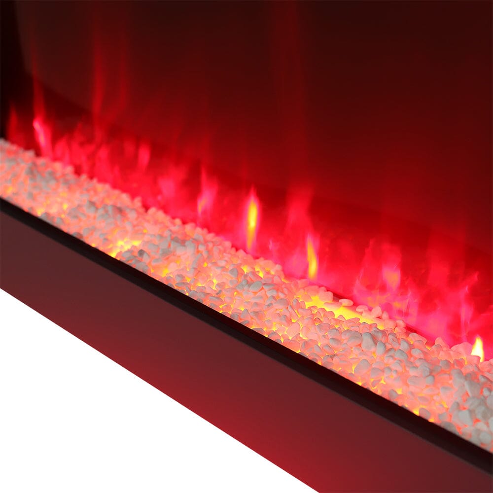 Dark Grey Freestanding Electric Fireplace with Stand Living and Home 