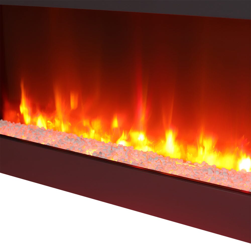 Dark Grey Freestanding Electric Fireplace with Stand Living and Home 