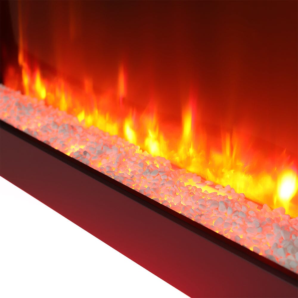 Dark Grey Freestanding Electric Fireplace with Stand Living and Home 