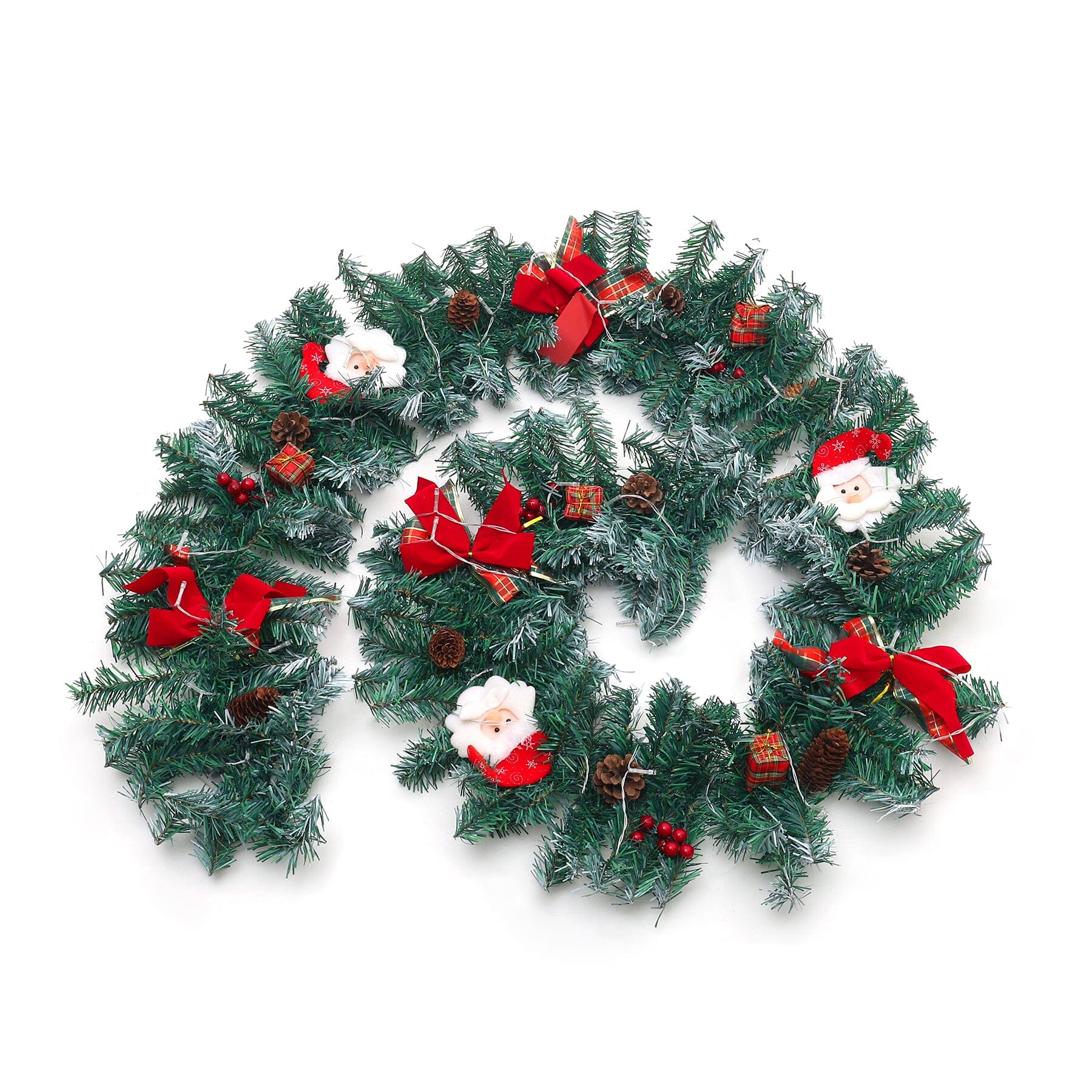Cute Pre-lit Artificial Christmas Garland with Santa for Door and Mantel Living and Home 