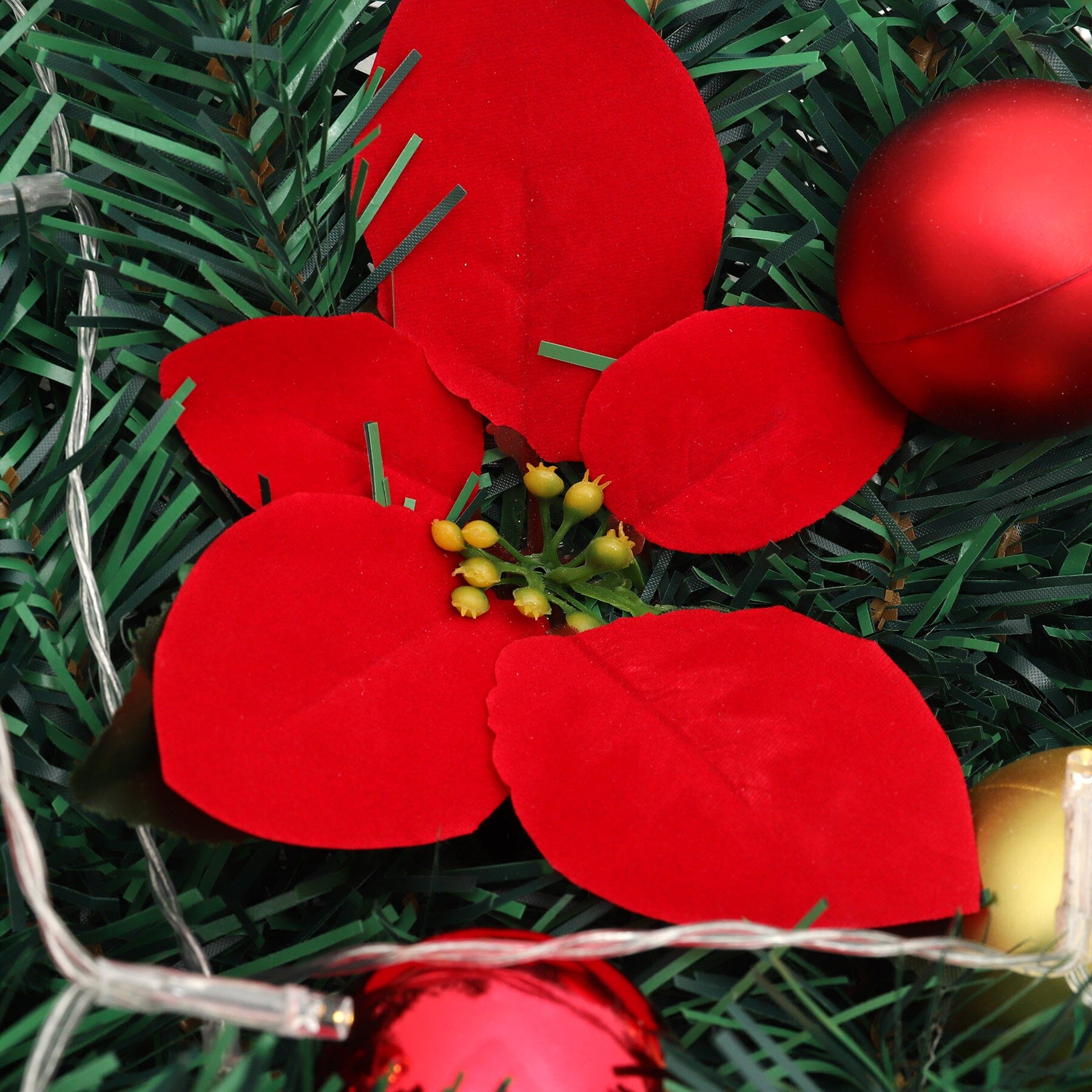 Christmas Rattan Garland 1.8m with 250 Rattan Branches, Bows, Christmas Balls, and Greenery Living and Home 