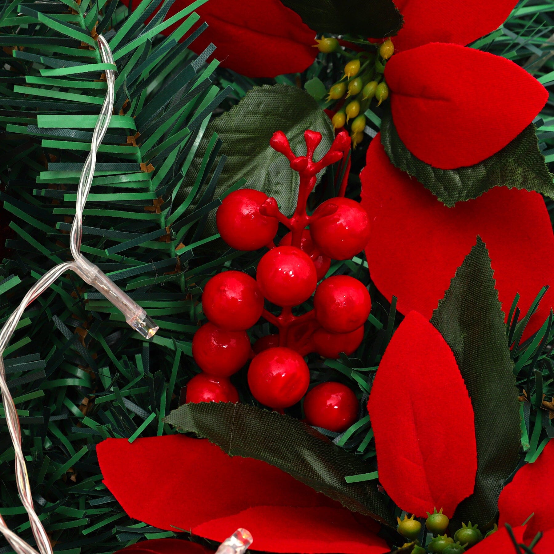 Christmas Rattan Garland 1.8m with 250 Rattan Branches, Bows, Christmas Balls, and Greenery Living and Home 