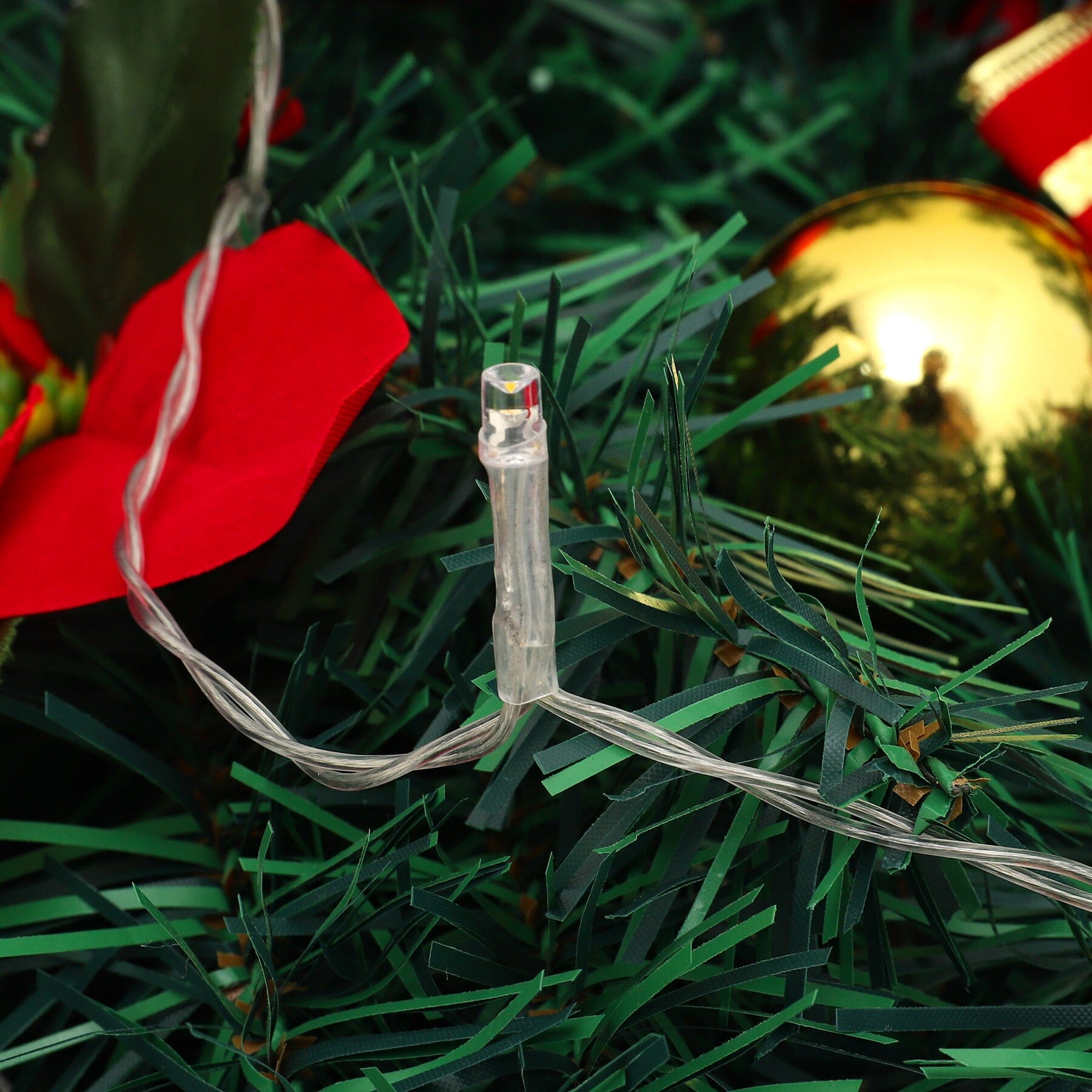 Christmas Rattan Garland 1.8m with 250 Rattan Branches, Bows, Christmas Balls, and Greenery Living and Home 