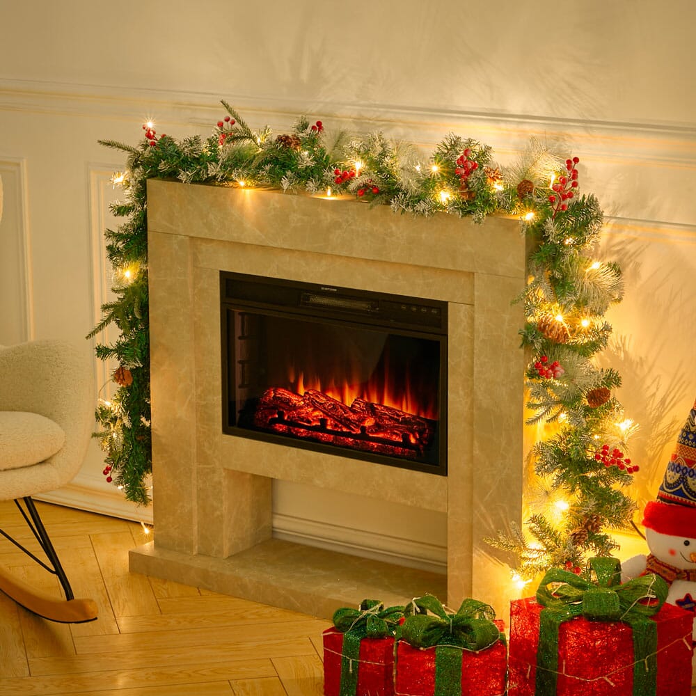 Artificial Pre-lit Frozen Christmas Decoration Garland Christmas Living and Home 