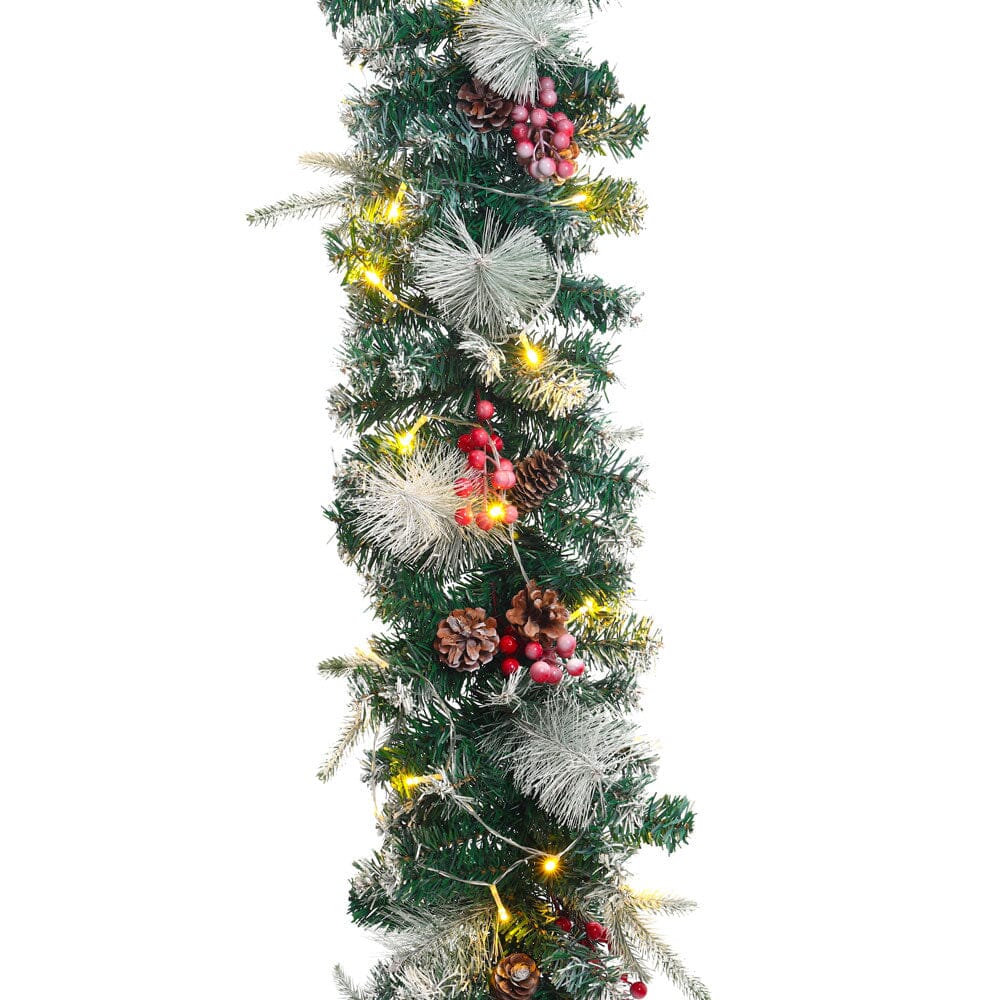 Artificial Pre-lit Frozen Christmas Decoration Garland Christmas Living and Home 