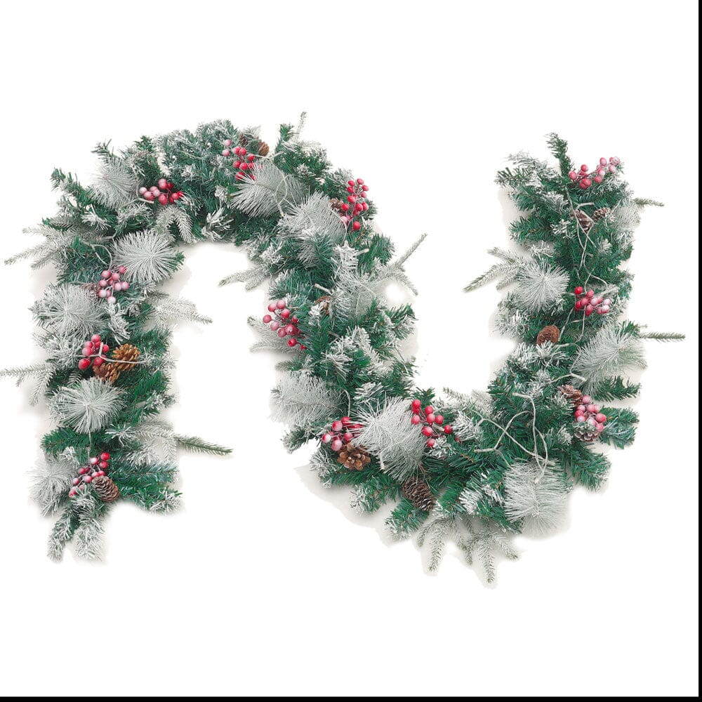 Artificial Pre-lit Frozen Christmas Decoration Garland Christmas Living and Home 