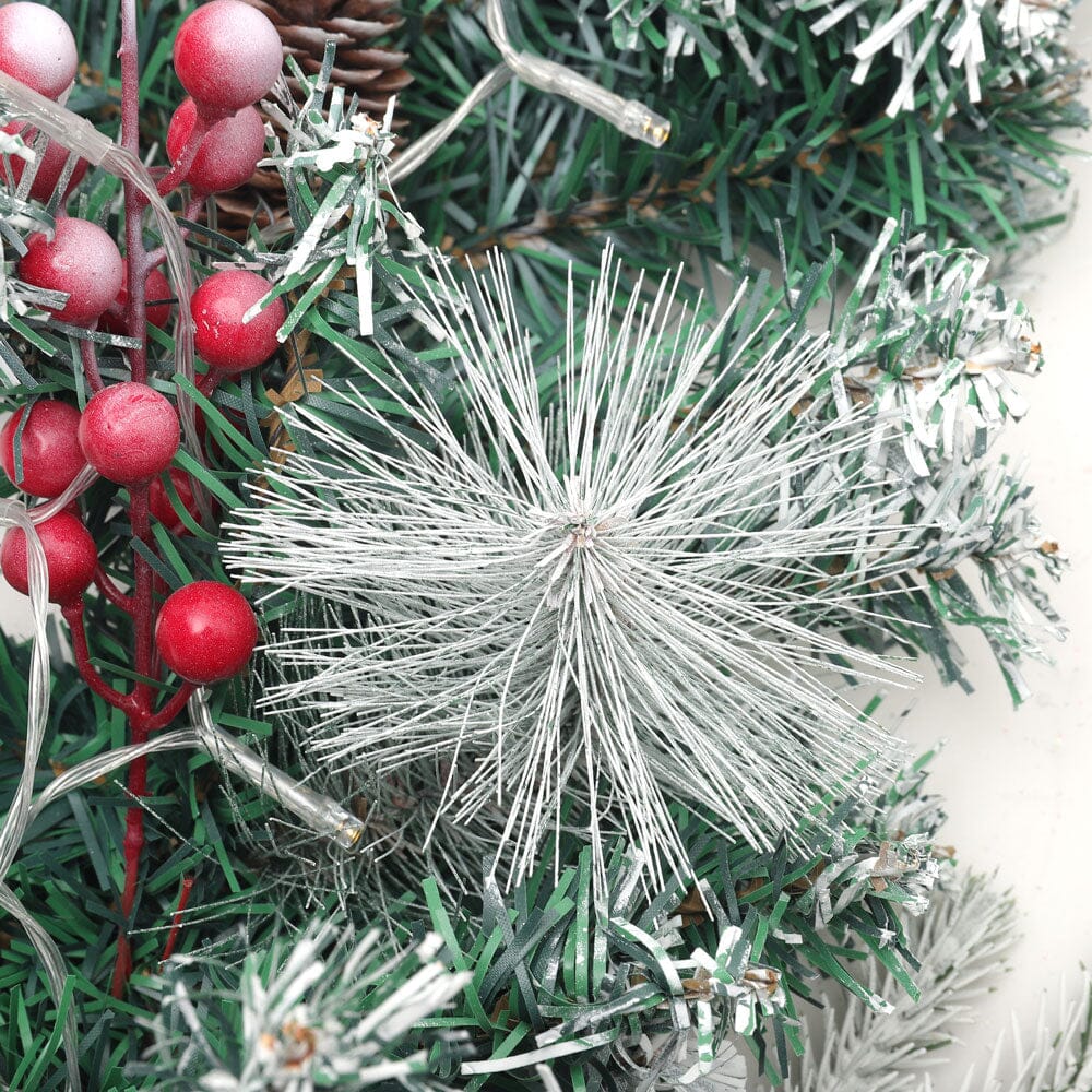 Artificial Pre-lit Frozen Christmas Decoration Garland Christmas Living and Home 