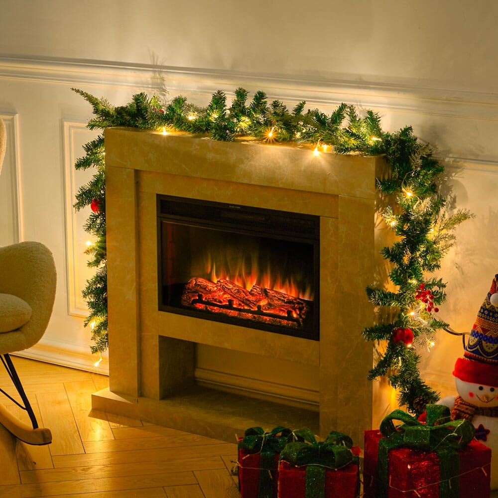 Artificial Pre-lit Frozen Christmas Holiday Decoration Garland Christmas Living and Home 