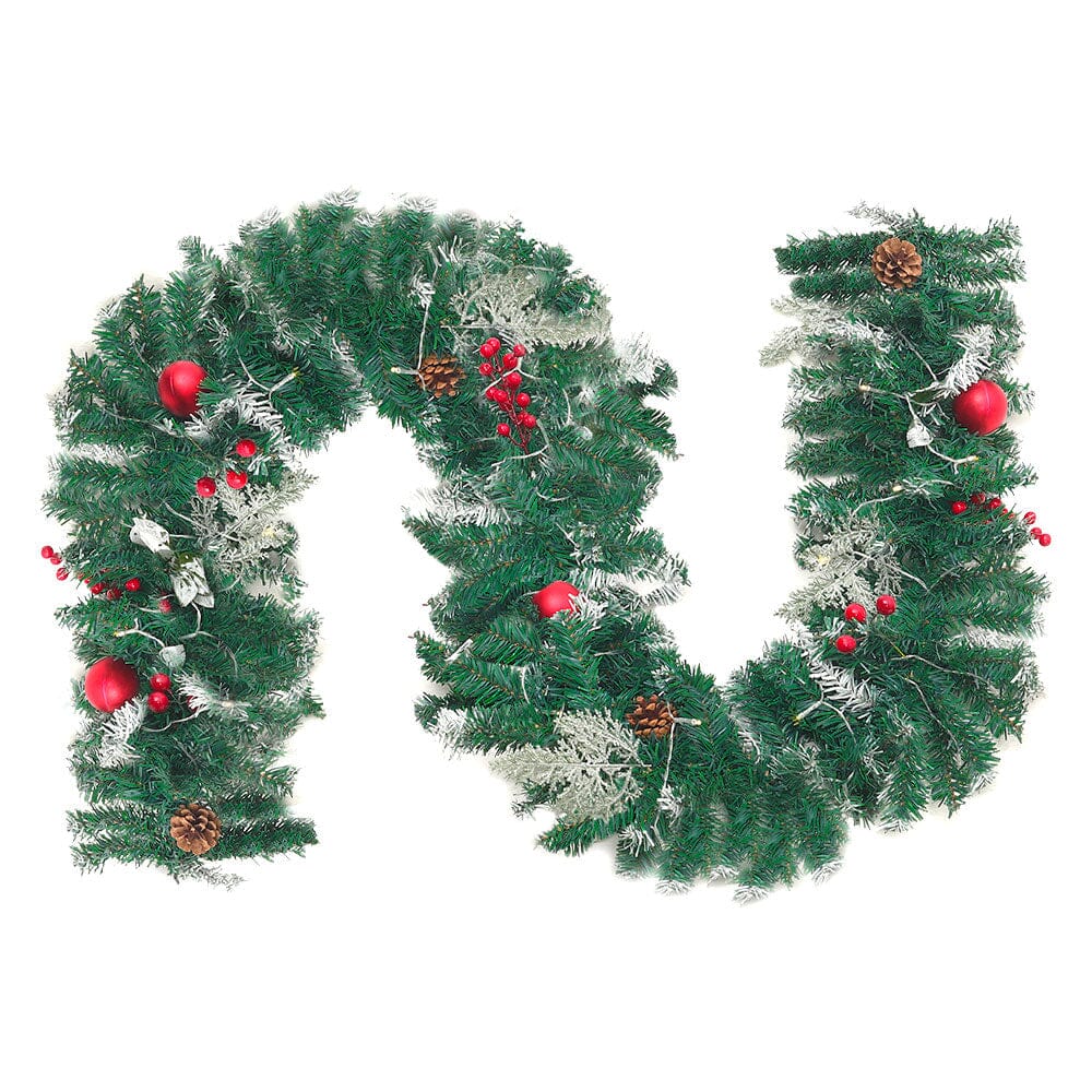 Artificial Pre-lit Frozen Christmas Holiday Decoration Garland Christmas Living and Home 