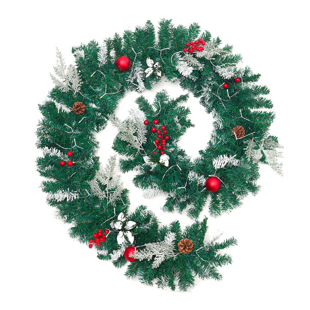 Artificial Pre-lit Frozen Christmas Holiday Decoration Garland Christmas Living and Home 