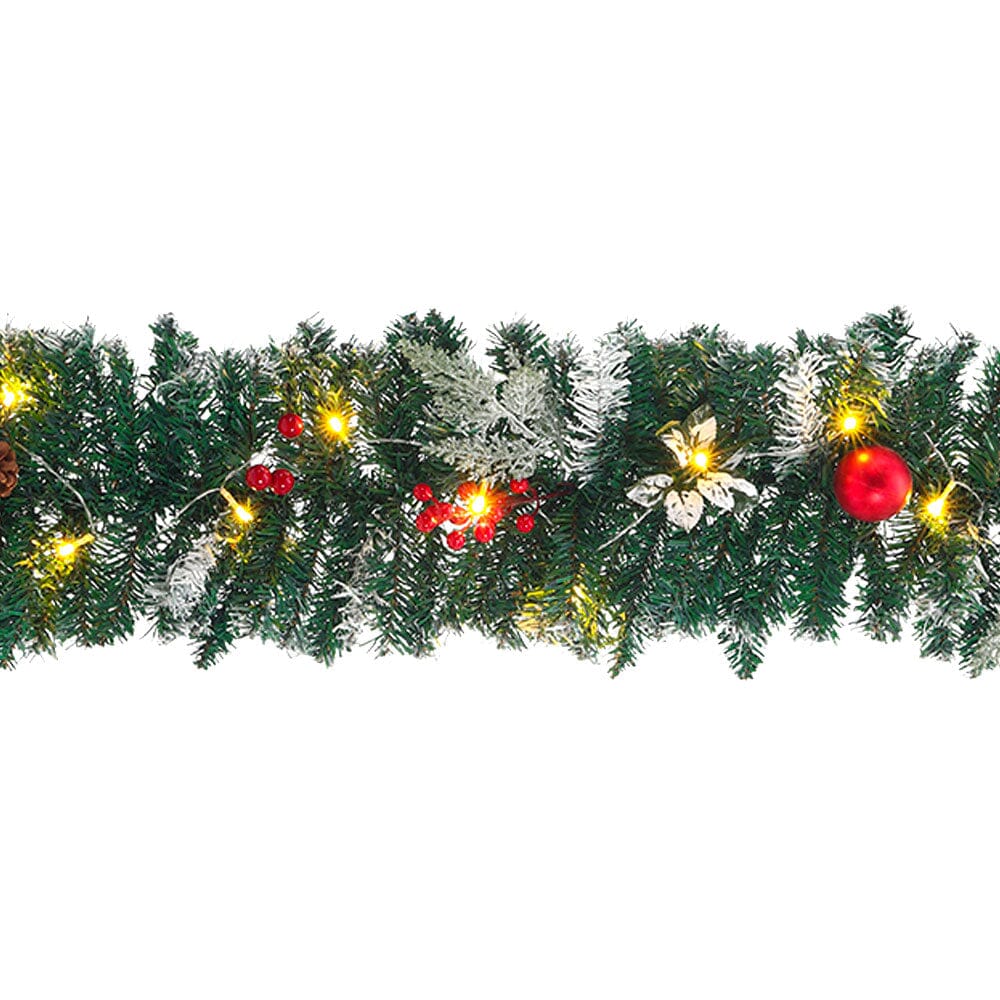Artificial Pre-lit Frozen Christmas Holiday Decoration Garland Christmas Living and Home 