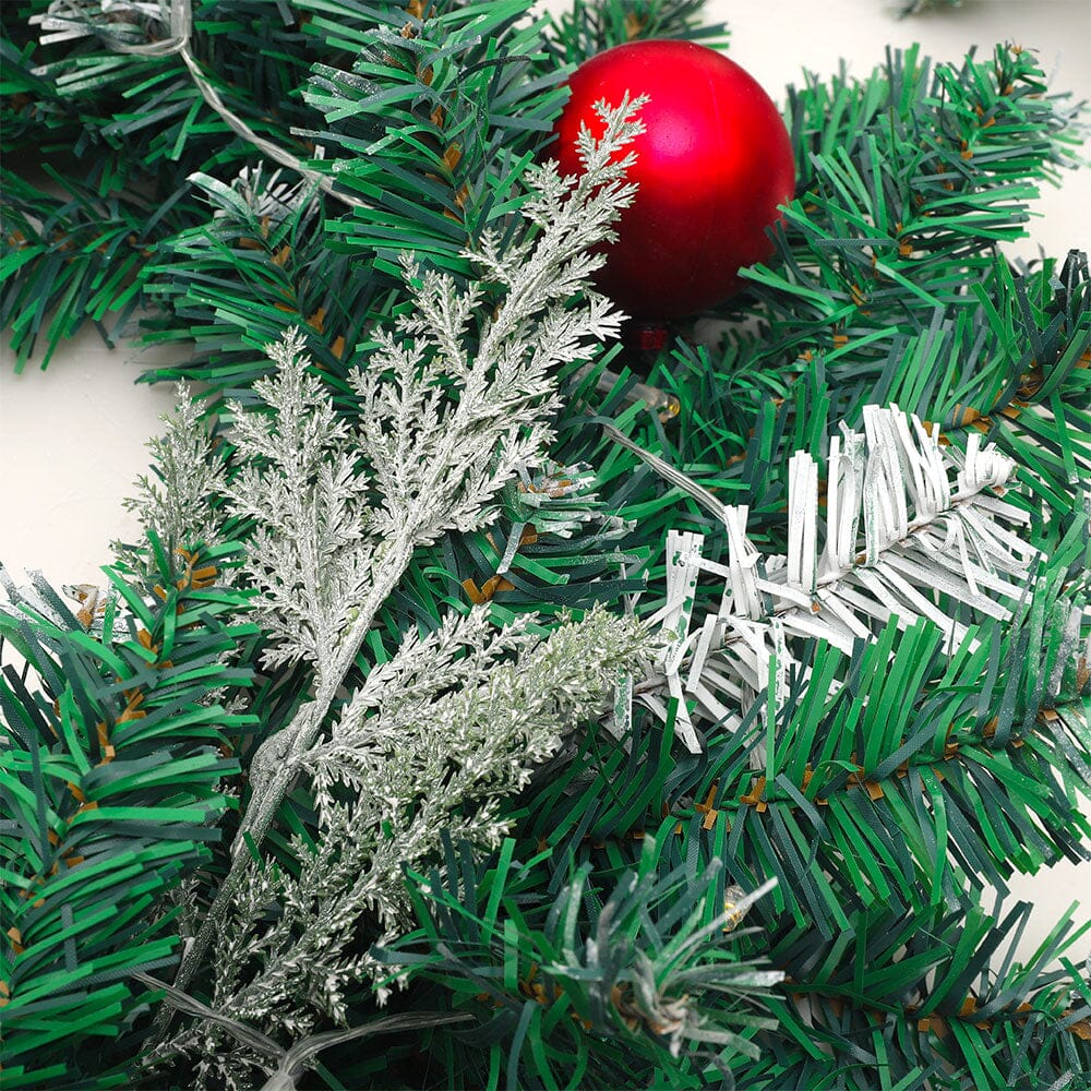 Artificial Pre-lit Frozen Christmas Holiday Decoration Garland Christmas Living and Home 