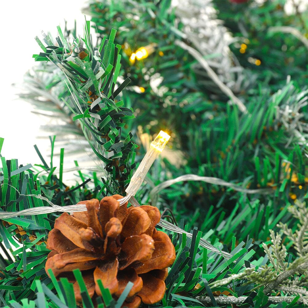 Artificial Pre-lit Frozen Christmas Holiday Decoration Garland Christmas Living and Home 