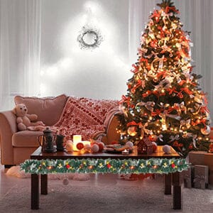 Artificial Pre-lit Frozen Christmas Holiday Decoration Garland Christmas Living and Home 