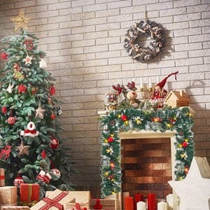 Artificial Pre-lit Frozen Christmas Holiday Decoration Garland Christmas Living and Home 