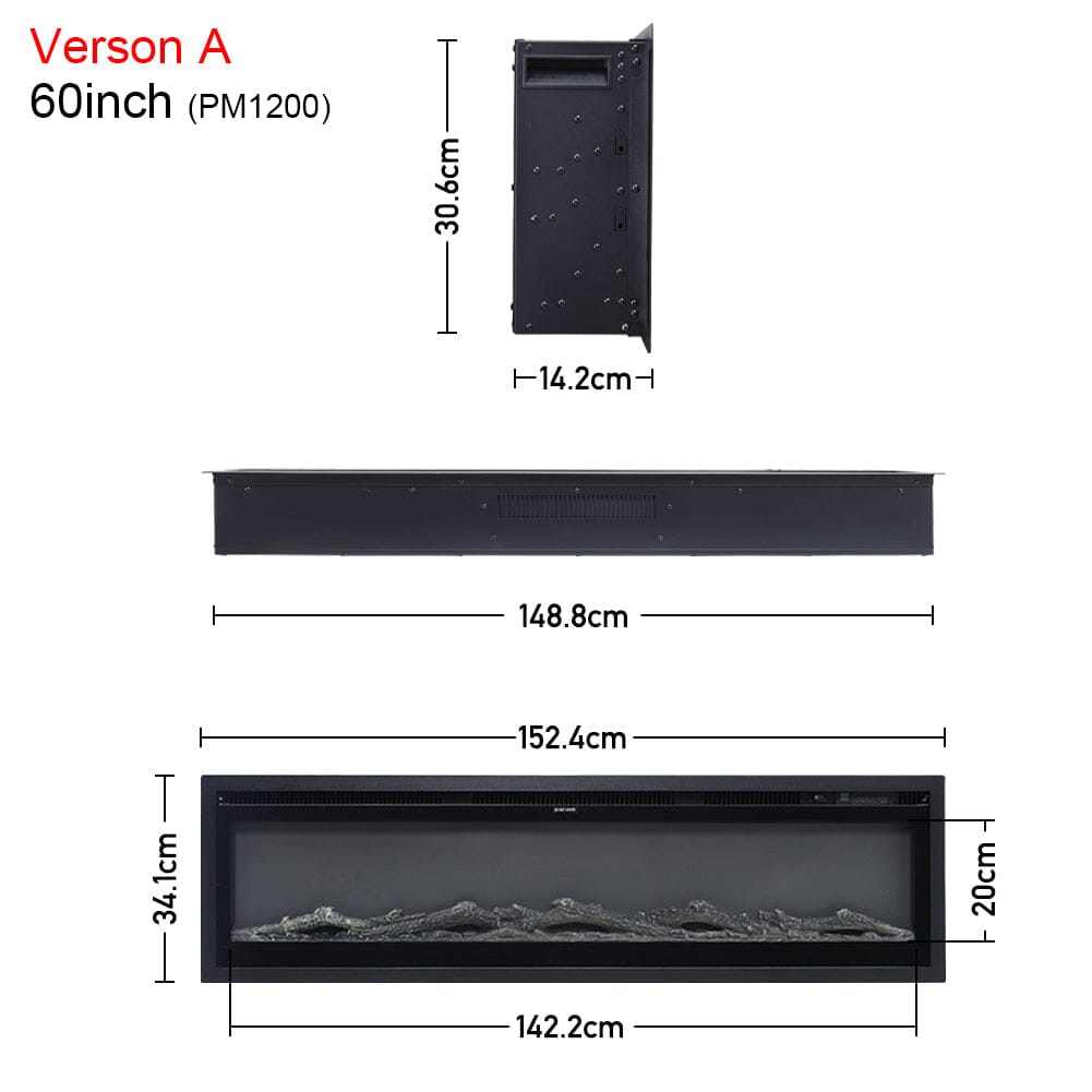 40/50/60/70/80 Inch Electric Fireplace 12 Colour LED Flame Effect Heater with Remote Control Freestanding Fireplaces Living and Home 