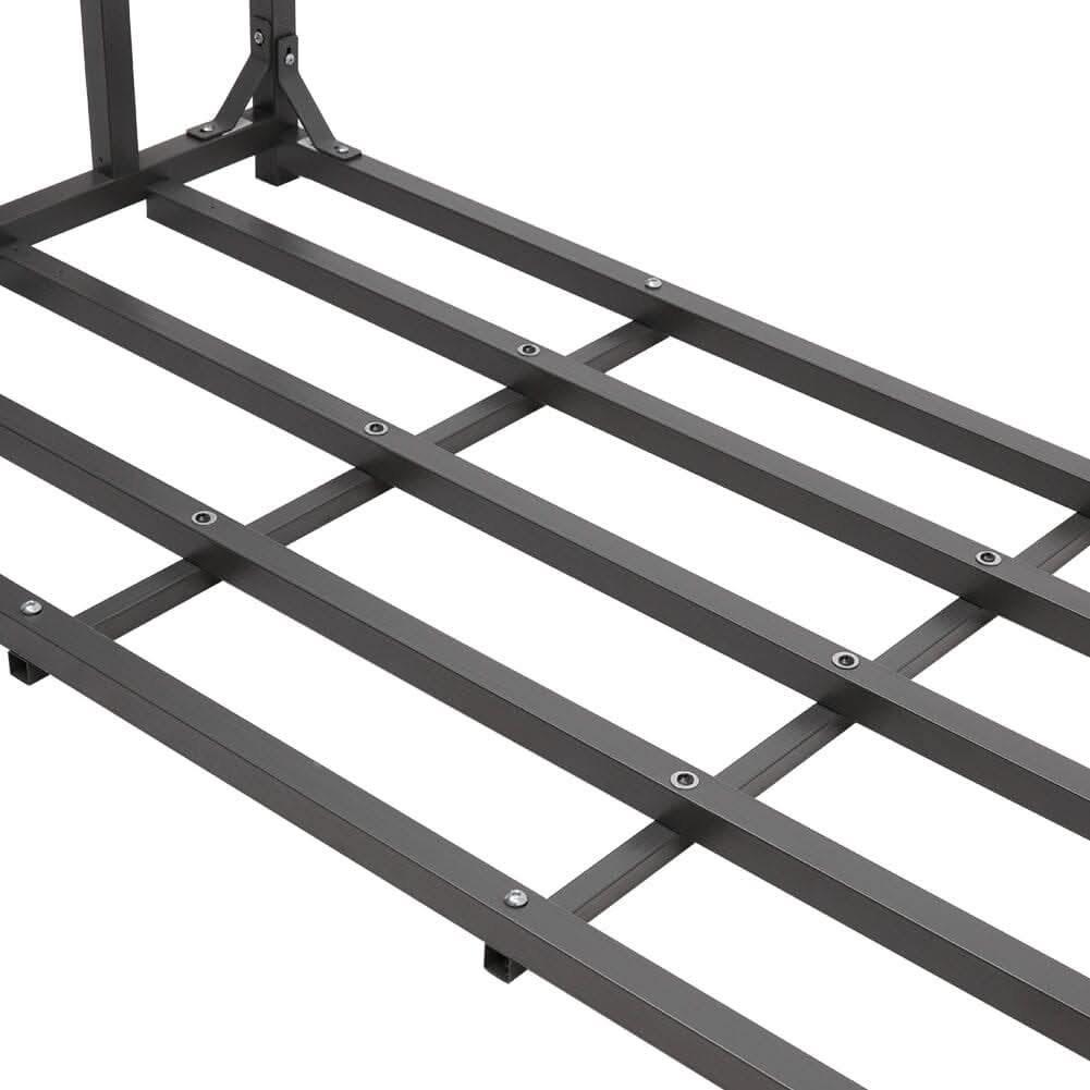 185cm W Garden Metal Tube Firewood Rack with Roof – Living and Home