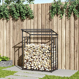 Garden Sanctuary Metal Tube Firewood Rack with PE Cover Roof Garden Sheds Living and Home 