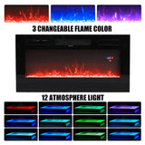178cm W 5000BTU Recessed 36 Inch Electric Fireplace TV Stand with Closed Storage 3 Flame Colours Freestanding Fireplaces Living and Home 