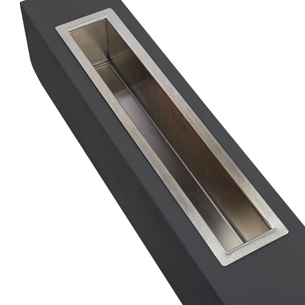 Concrete Rectangle Bio-Ethanol Outdoor Tabletop Fireplace Living and Home 