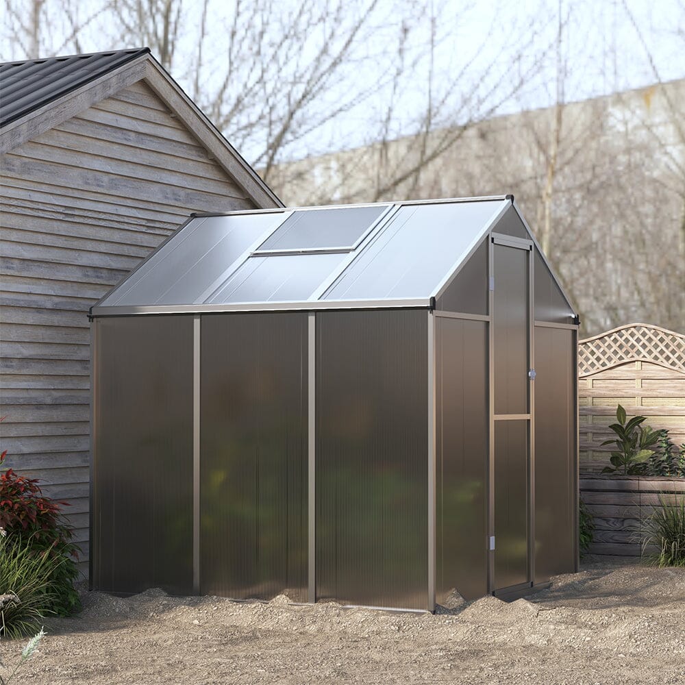 Aluminium Polycarbonate Apex Greenhouse Living and Home 