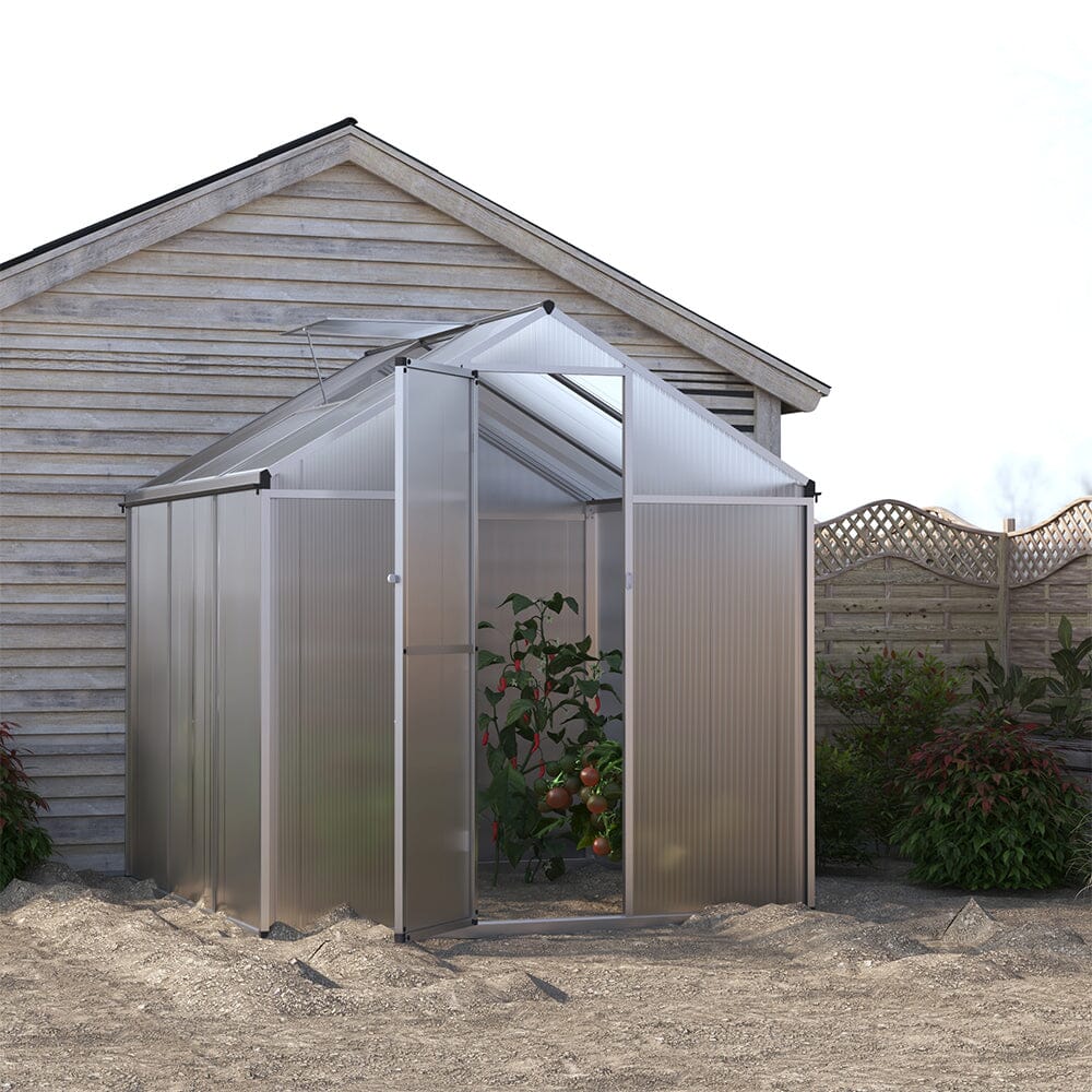 Aluminium Polycarbonate Apex Greenhouse Living and Home 