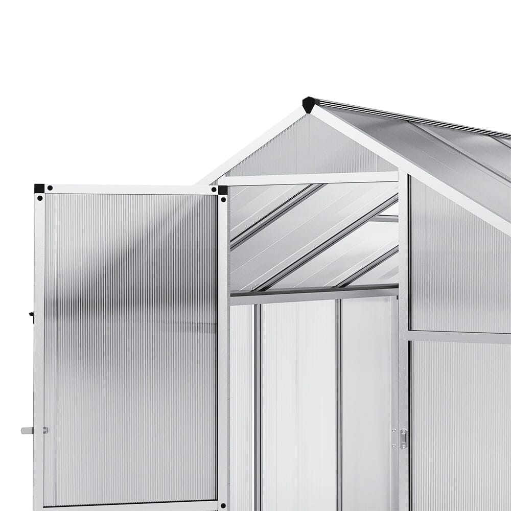 Aluminium Polycarbonate Apex Greenhouse Living and Home 