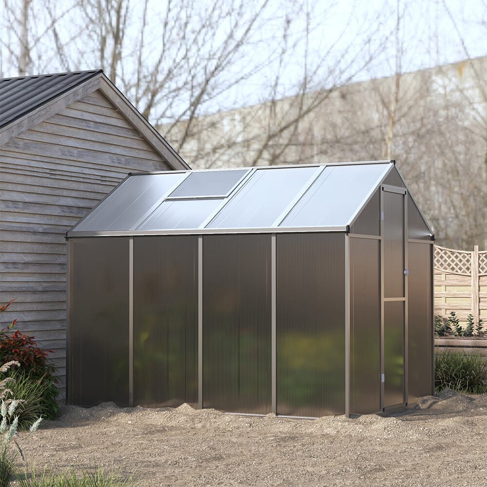 Aluminium Polycarbonate Apex Greenhouse Living and Home 