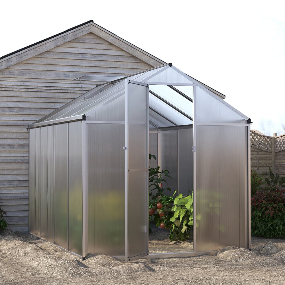 Aluminium Polycarbonate Apex Greenhouse Living and Home 