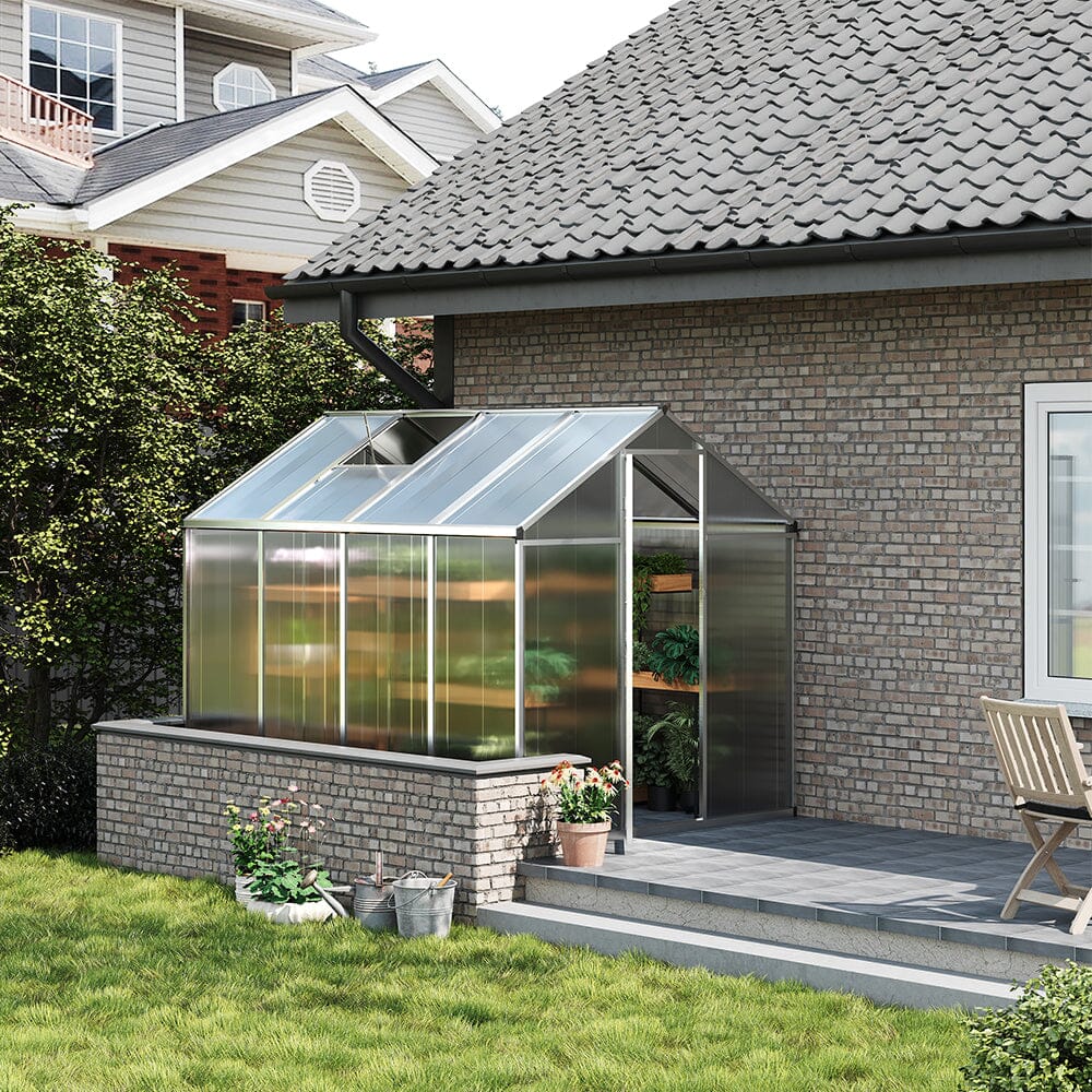 Aluminium Polycarbonate Apex Greenhouse Living and Home M 