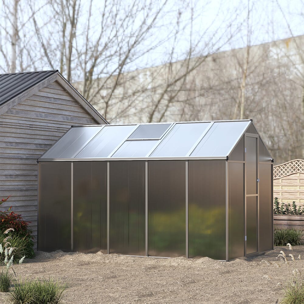 Aluminium Polycarbonate Apex Greenhouse Living and Home 