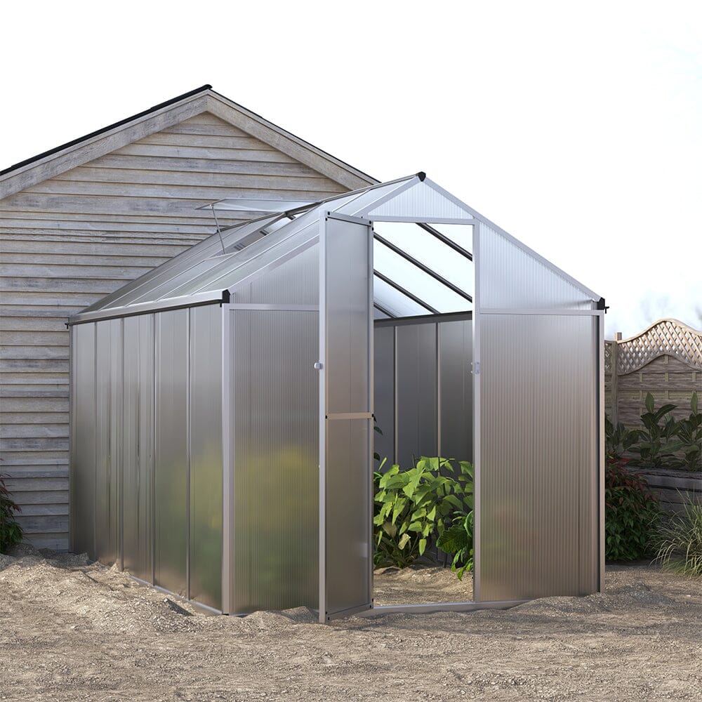 Aluminium Polycarbonate Apex Greenhouse Living and Home 