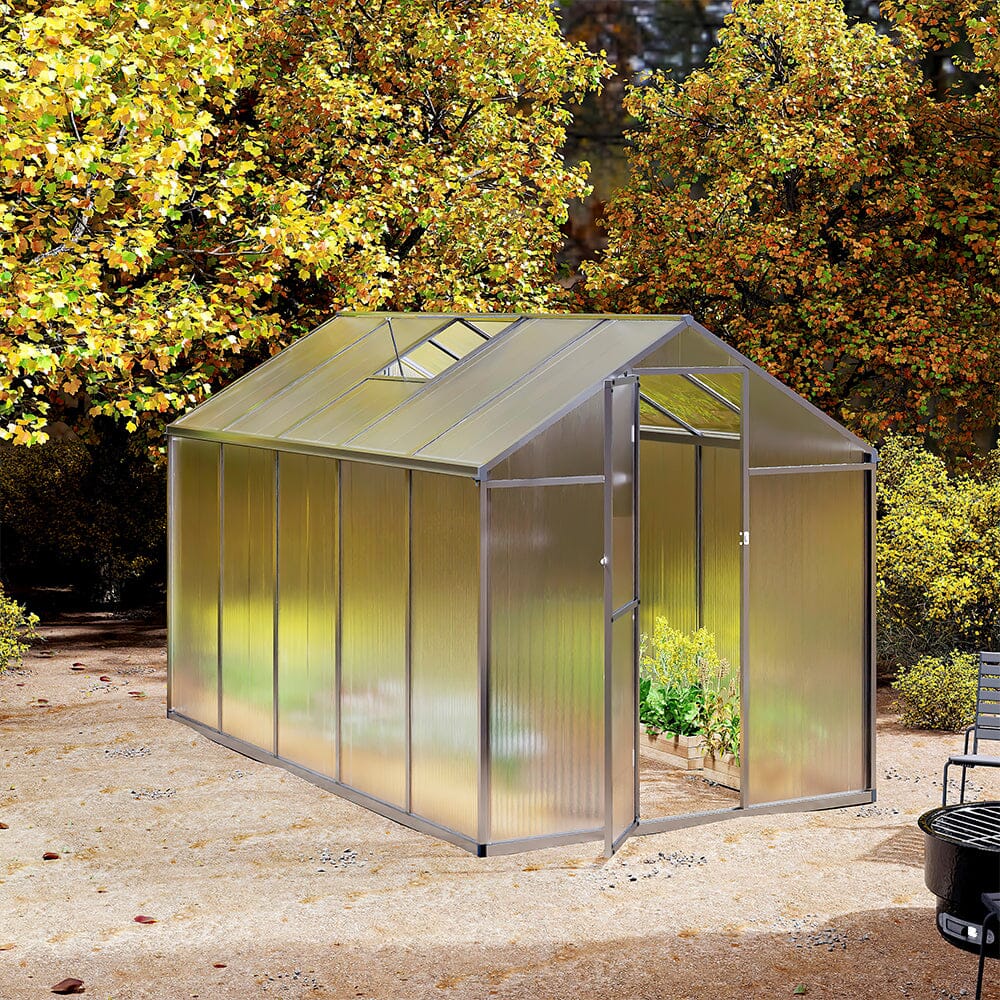 Aluminium Polycarbonate Apex Greenhouse Living and Home 
