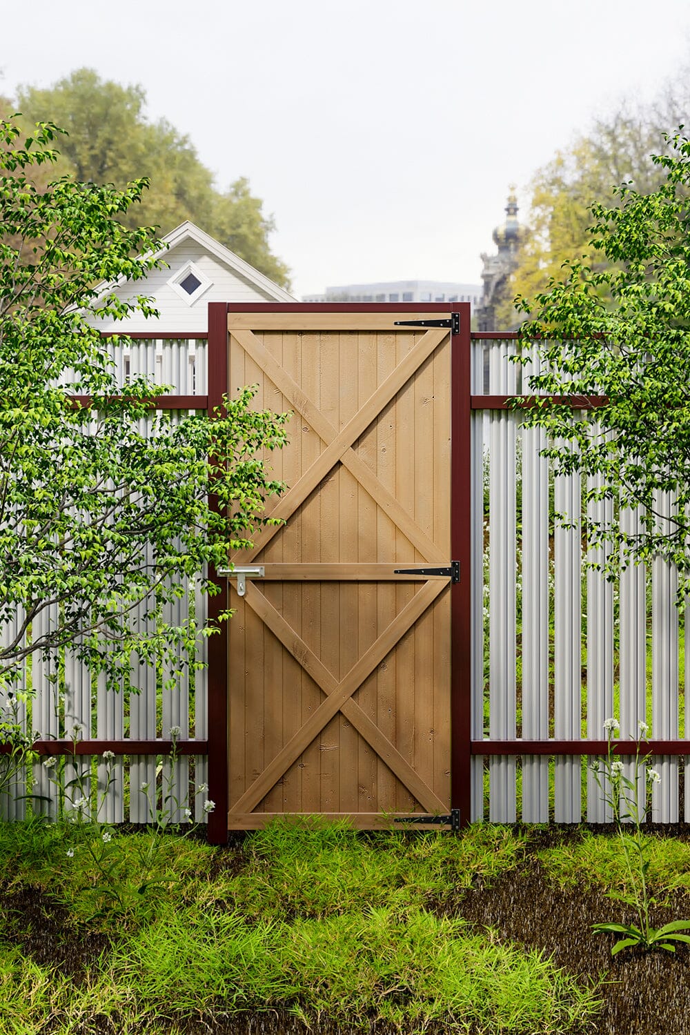 183cm H Garden Flat Top Pine Wood Gate Kit With Screw Kit – Living