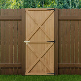 Garden Flat Top Pine Wood Gate Kit With Screw Kit Garden Gates Living and Home 79cm W X 183cm H 