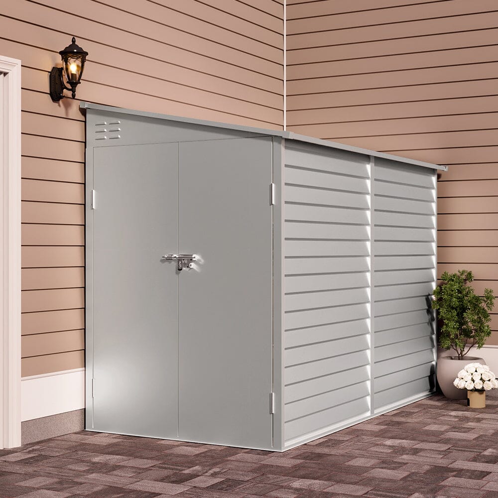 9ft W Motorcycle Storage Shed Lockable Steel Garden Bike Shed Living