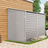270cm W Bike Sheds Motorcycle Storage Shed Zinc Steel Outdoor Steel Garden Sheds Living and Home 