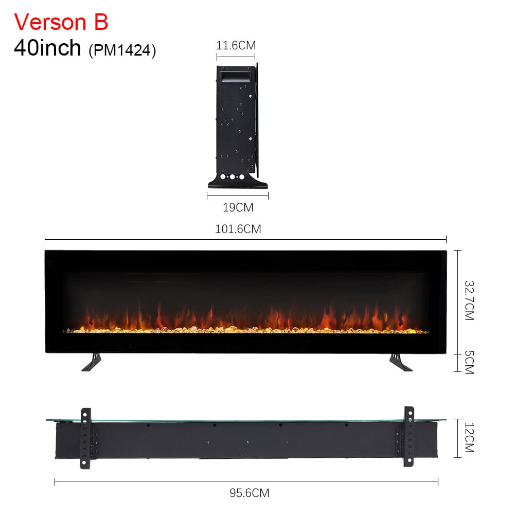 40/50/60/70/80 Inch Electric Fireplace 12 Colour LED Flame Effect Heater with Remote Control Freestanding Fireplaces Living and Home 